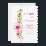 Floral Pole Graduation Invitation<br><div class="desc">A beautiful, watercolor invitation with a vertical pole of climbing flowers. (Background vector created by freepik - www.freepik.com). The card is easy to customize with your wording, font, font color and choice of six paper types. Not exactly what you're looking for? All our products can be custom designed to meet...</div>