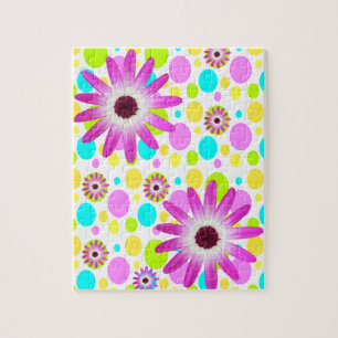 Floral Polkadot Jigzaag Puzzle Daisy Legpuzzel