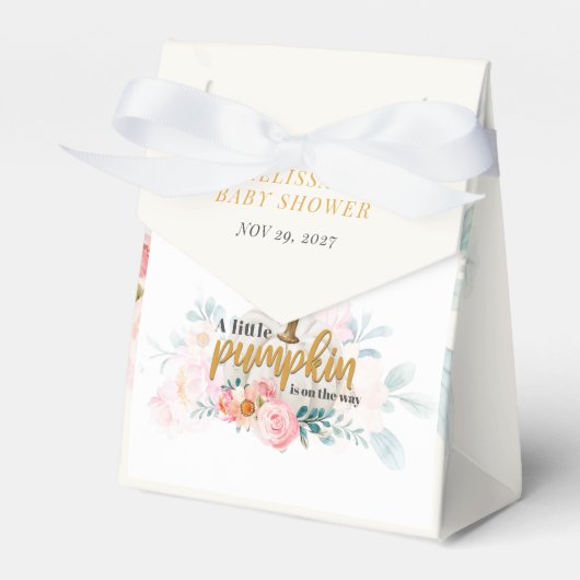 Floral pomkin Baby shower botanisch Bedankdoosjes (Voorkant Zijde)