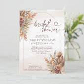 floral Pompas grass boho vrijgezellenfeest Kaart (Staand voorkant)