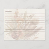 floral Pompas grass boho vrijgezellenfeest receptk Briefkaart (Achterkant)