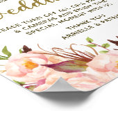  Floral Pony Pink Unplugged Wedding Sign Poster (Hoek)