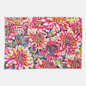 Floral Pop Art rose serviette de cuisine (Horizontal)
