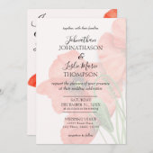 Floral Poppy Wedding Aankondiging Kaart V2 (Voorkant / Achterkant)