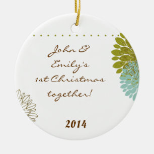 Floral Posey Flower Personalized Name Ornament