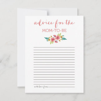 Floral Posies Baby shower Advice Kaart