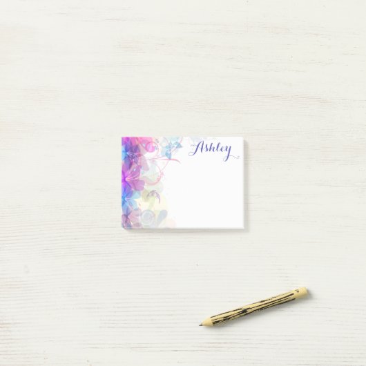  Floral Post-it® Notes (Op bureau)