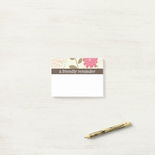  Floral Post-it® Notes (Op bureau)