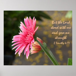 Floral Poster Scripture Verse over de kracht van G