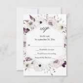 Floral pourpre et blanc no Repas RSVP VER (Devant)