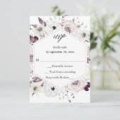 Floral pourpre et blanc no Repas RSVP VER (Debout devant)