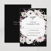 Floral pourpre et blanc sans repas RSVP VER - Noir (Devant / Derrière)