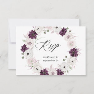 Floral pourpre et blanc w Repas RSVP