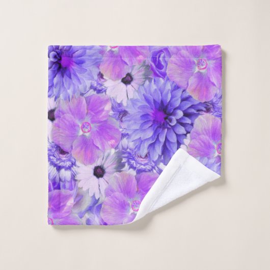 Floral pourpre et rose (Gant de toilette)