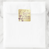 Floral pourpre, or avec Sticker à papillons (Sac)