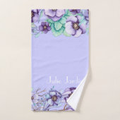 Floral pourpre - personnalisé (Serviette à main)