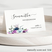 Floral pourpre, Script personnalisé Cartes de lieu