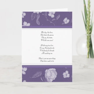 Floral pourpre soit ma carte de bridemaid