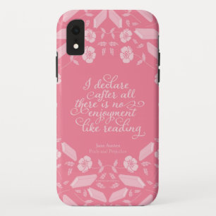Floral Pride & Prejudice Jane Austen Bookish Quote iPhone XR Hoesje