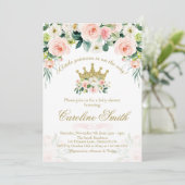 Floral Princess Gold Baby shower Invitation (Debout devant)