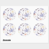 Floral Print 1 Ronde Sticker (Vel)