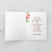 Floral Print Custom Name Birthday Kaart (Binnen)