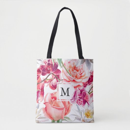  Floral Print met Monogram Draagtas (Voorkant)