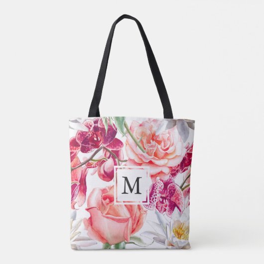 Floral Print met Monogram Draagtas (Achterkant)