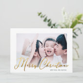 Floral Print Photo Card voor prettig kerstscript (Staand voorkant)