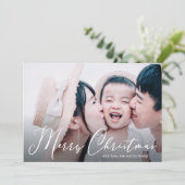 Floral Print Photo Card voor prettig kerstscript (Staand voorkant)