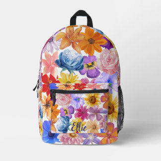 Floral Print Rugzak | personaliseren