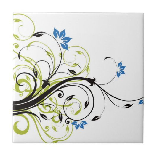 Floral Print Tegel Tegeltje (Voorkant)