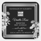 Floral Product Packaging Labels Logo Black Silver (Voorkant)