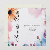 Floral Professional Minimalist Modern Plain Save The Date (Voorkant / Achterkant)