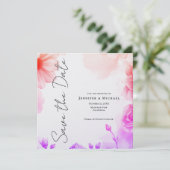 Floral Professional Minimalist Modern Plain Save The Date (Staand voorkant)