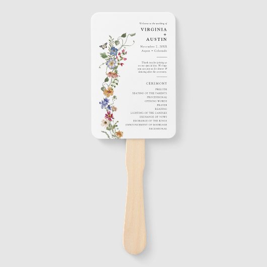 Floral Program Hand Fans Handwaaier (Voorkant)