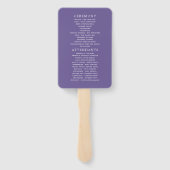 Floral-programma voor ultra Violet Wedding Waterve Handwaaier (Achterkant)