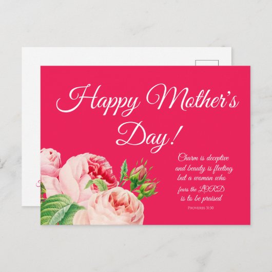 Floral Proverbs 31 Moederdag Briefkaart (Voorkant / Achterkant)