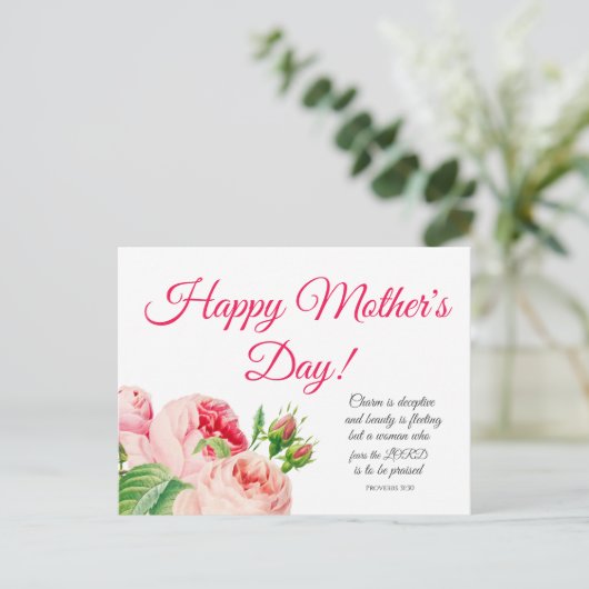 Floral Proverbs 31 Moederdag Briefkaart (Staand voorkant)
