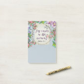 Floral Psalm Spiritueel Christelijk Verse Quote Post-it® Notes (Op bureau)