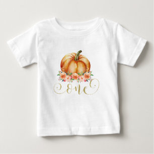 Floral Pumpkin 1st Birthday T-shirt voor kinderen