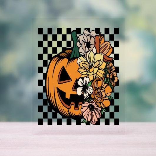 Floral Pumpkin Acryl Bord (Neutraal)