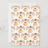 Floral Pumpkin Baby shower Kaart (Achterkant)