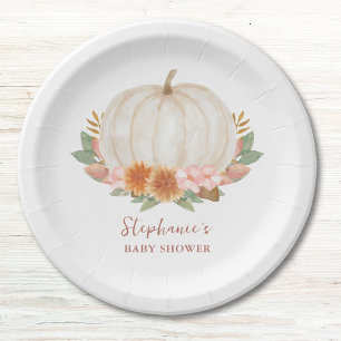 Floral Pumpkin Baby shower Papieren Bordje