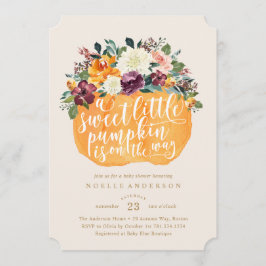 Floral Pumpkin Baby shower Uitnodiging