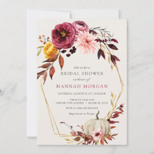 Floral Pumpkin Bridal Shower uitnodiging