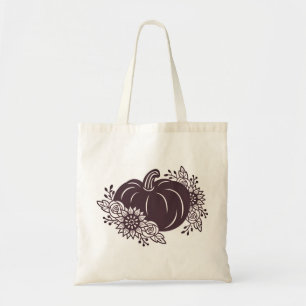 Floral Pumpkin-Canvas tas
