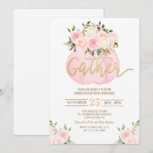 Floral Pumpkin Friendsgiving diner uitnodiging (Voorkant / Achterkant)