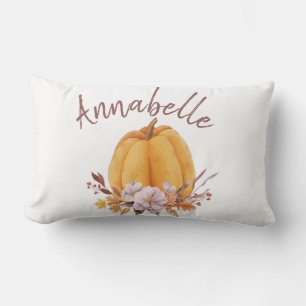 Floral Pumpkin Herfst Autumn Name Girls Room Kussen