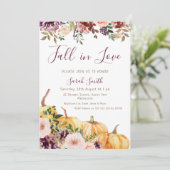 Floral Pumpkin Herfst in Love Vrijgezellenfeest Kaart (Staand voorkant)
